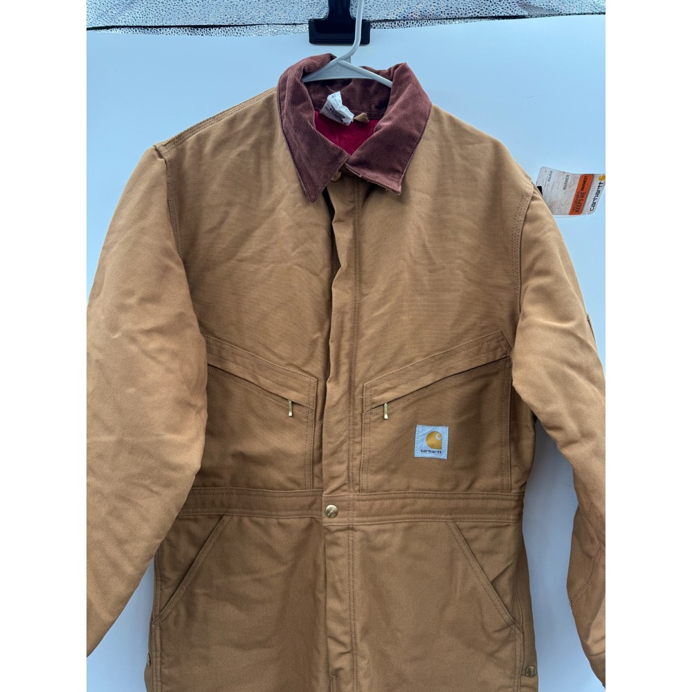 Carhartt Duck Coverall Mens‎ 42 Regular Brown Quilt Lined Zip-to-Waist NEW - Picture 2 of 10